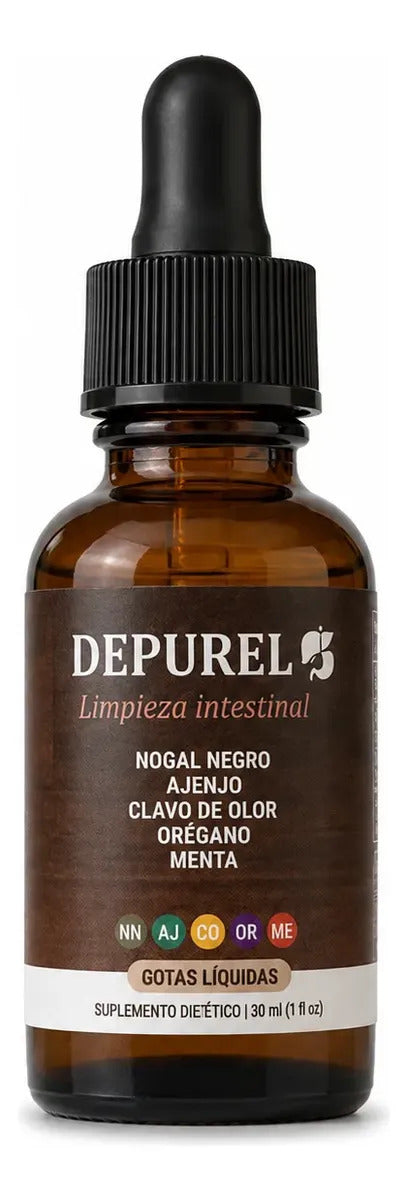 Depurel, envase original de 30 ml y etiqueta frontal